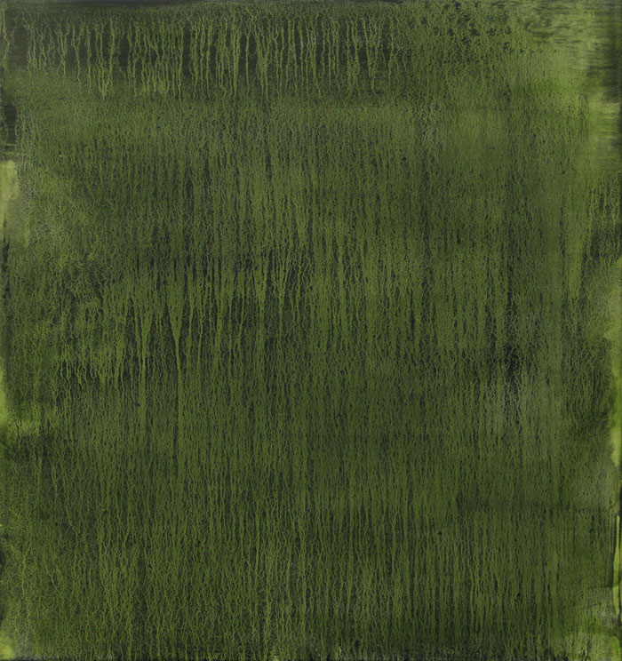 Landslag Landscape 2014 oli and minerals on canvas 80x 75 cm.