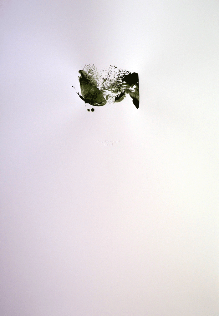 Watercolours |vatnslitir 2015. Mineral pigment powder from the lava Eldborgarhraun Reykjanesi and Arabique Liquide on paper. 70 x50 cm.