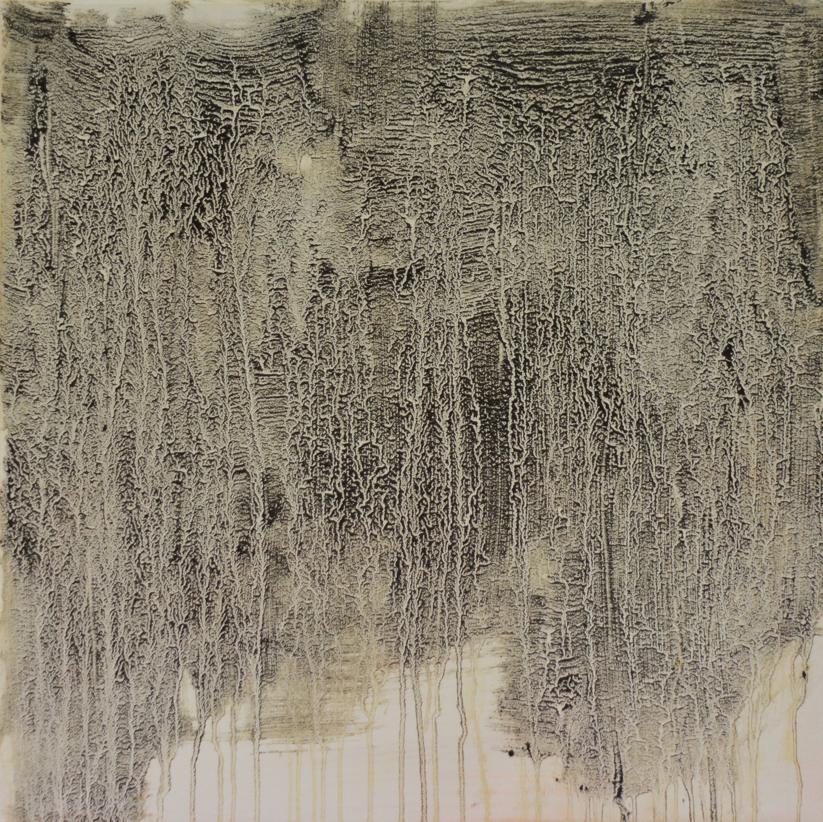 Án titils | Untitled 2015. Mineral powder from the lava Sínahraun and oil on canvas, 60 x 60 cm.